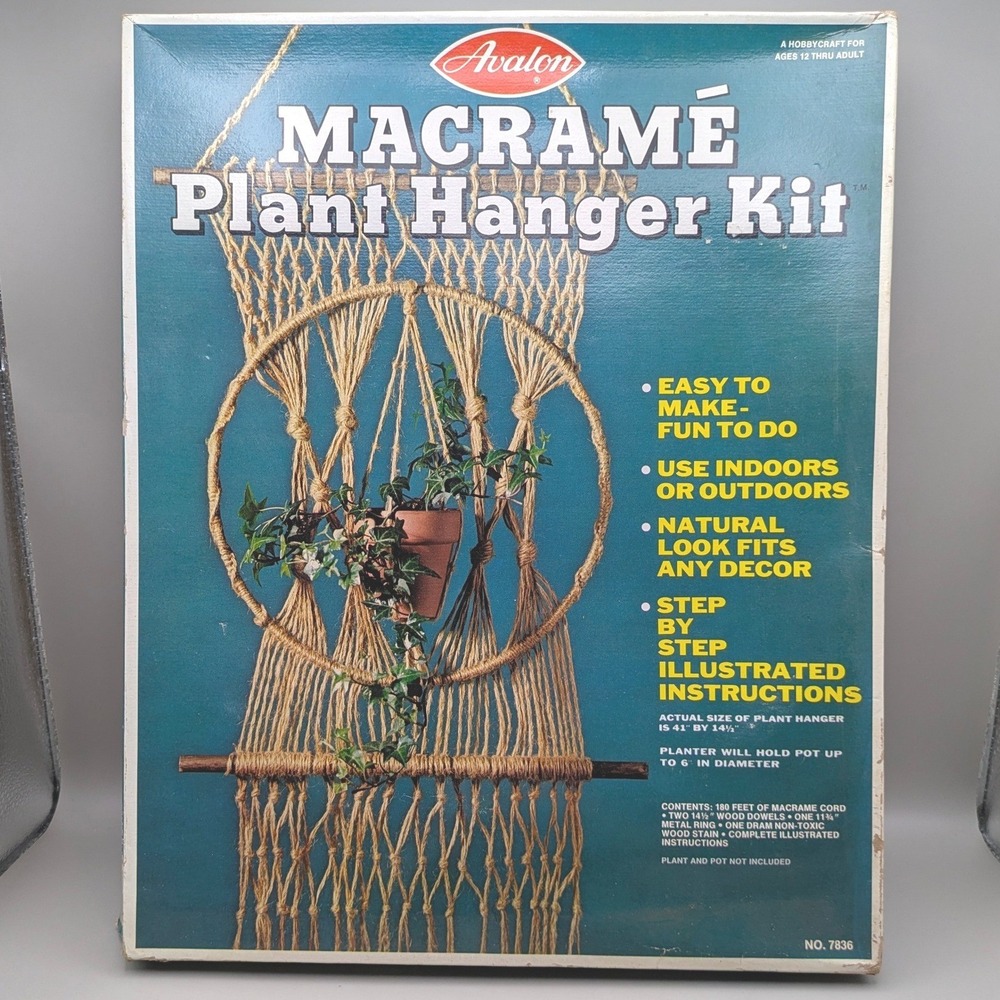 Vintage 1977‎ Avalon Industries Macreme Plant Hanger DIY Craft Kit - No Box